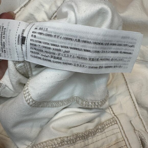 Abercrombie Ivory The Ankle Straight Ultra High Rise Jeans 34/18s - Picture 12 of 13